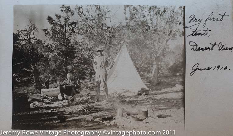 A. T. ca 1910, Camping Lee's Canyon ca 1910, Desert View